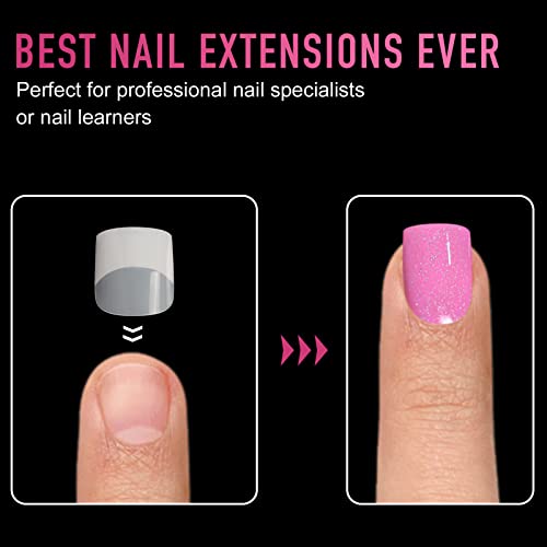 24 Pcs Clear Rounded Square Acrylic Nail Design Tips for Elegant Nail Art - Image 3
