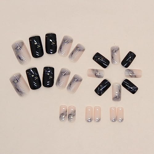 Royal Blue and White Acrylic Nail Art Kit, 24 Designer Pieces - Image 4