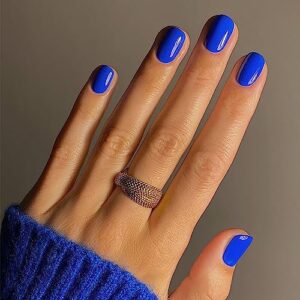 Royal Blue Short Acrylic Nails