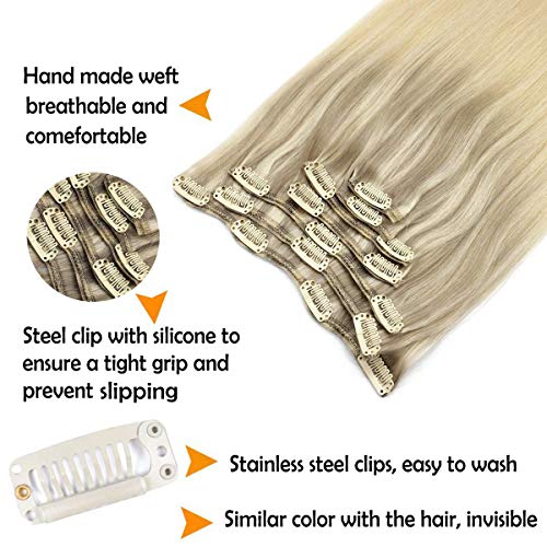 Sally 18 Inch Remy Human Hair Clip-In Extensions for Natural Volume and Length - Image 5