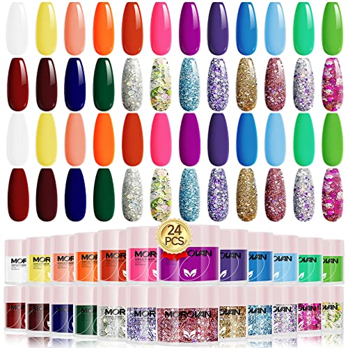 Vibrant Blue Acrylic Nail Polish Set 6 Colors Nail Art