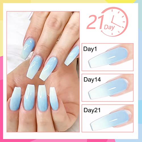 Vibrant Blue Acrylic Nail Polish Set 6 Colors Nail Art - Image 5