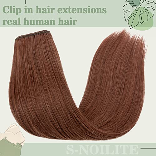 Short Auburn Human Hair Extensions - Natural Look, Easy Styling, 14 Inch - Image 5