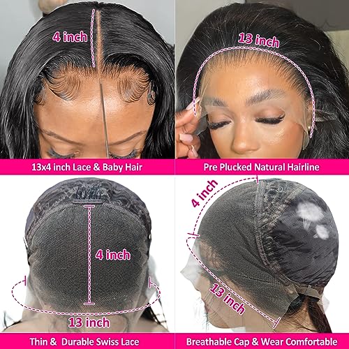 13 Inch Short Black Human Hair Lace Front Wig Comfortable Fit Natural Look - Image 6