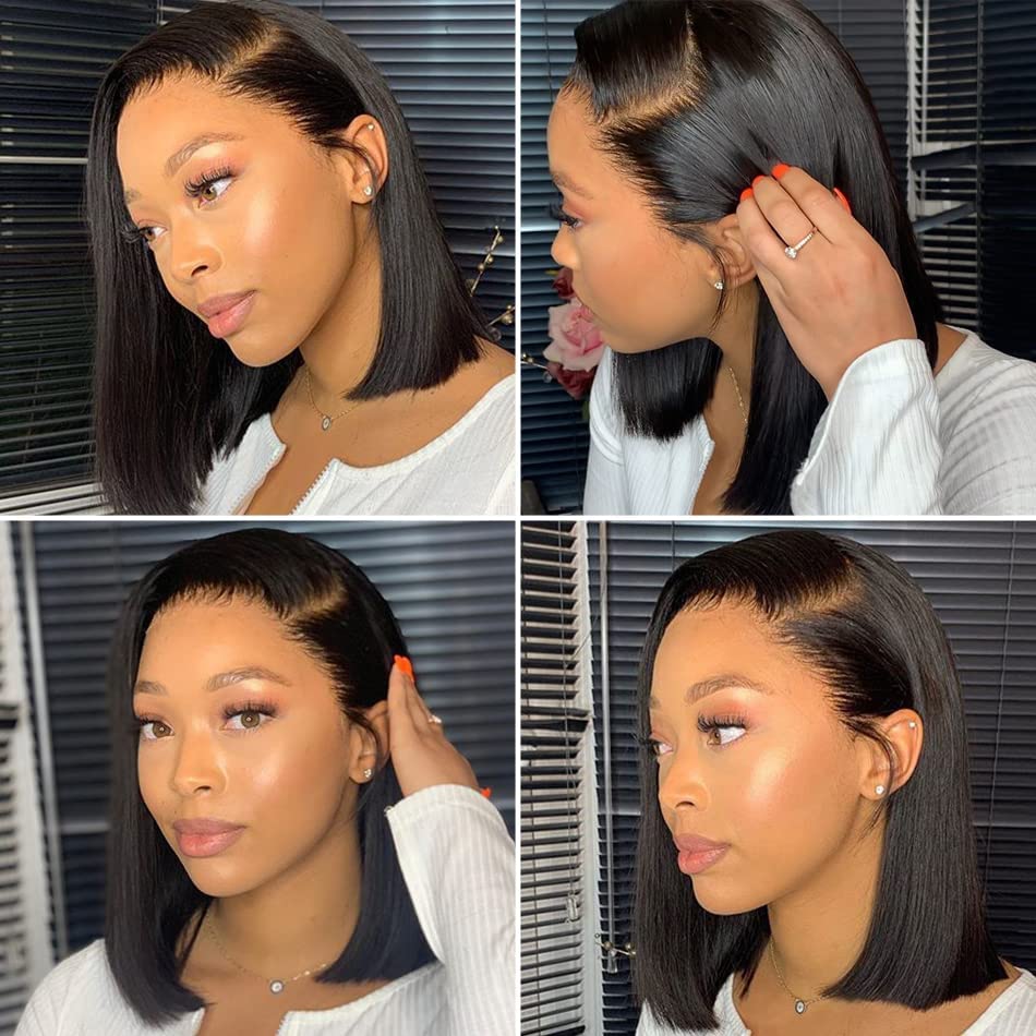 **14 Inch Short Bob Human Hair Wig for Women Natural Look Comfortable Fit** - Image 4