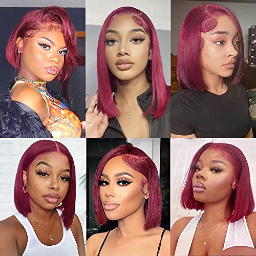 Short Bob Wig with Human Hair and Lace Front - Image 4
