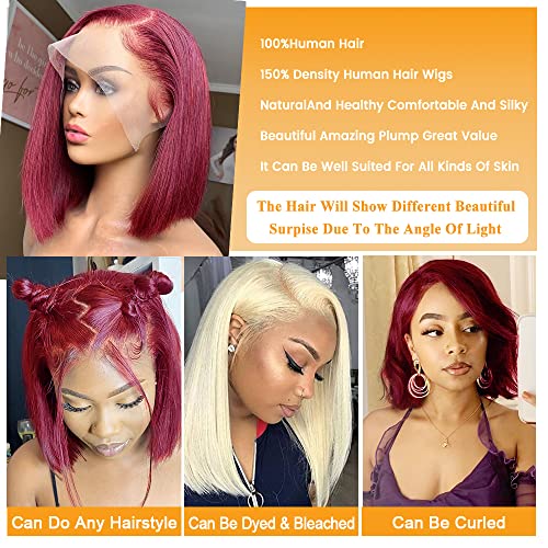Short Bob Wig with Human Hair and Lace Front - Image 3