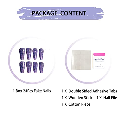 Short Purple Acrylic Nails. - Image 5
