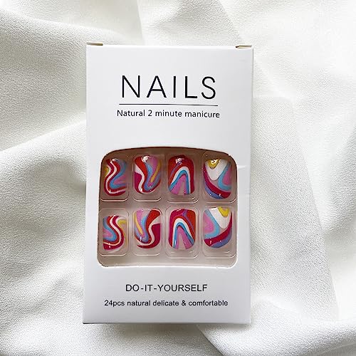 Short Square Round Acrylic Nails for Easy Application Stylish Look 100 Count - Image 7