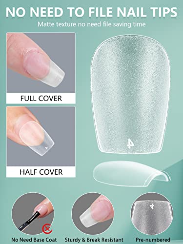 Short Tapered Square Acrylic Nails - Image 3