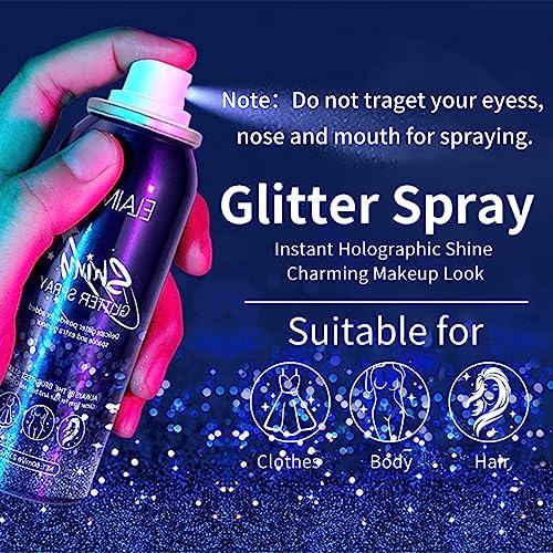 Sparkling Silver Glitter Hair Spray 9051, 8 oz, For All Hair Types - Image 6
