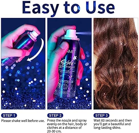 Sparkling Silver Glitter Hair Spray 9051, 8 oz, For All Hair Types - Image 3