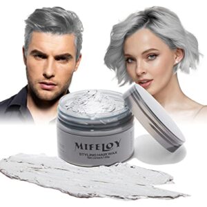 Silver hair spray for temporary color transformation.