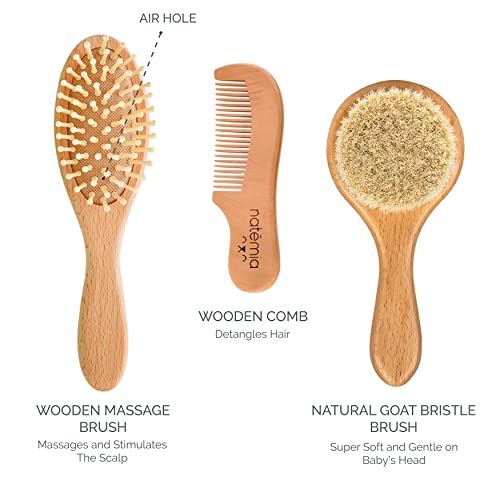 Gentle Soft Bristle Baby Boy Hair Brush for Infant Grooming and Safe Hair Care - Image 2