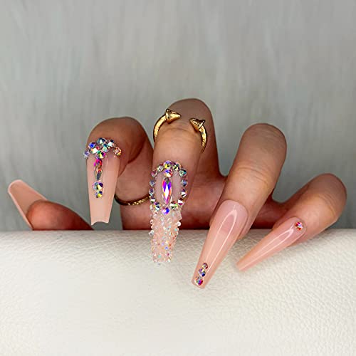 Sparkling acrylic nails with dazzling embellishments. - Image 7