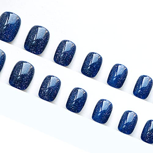 Sparkling Blue Acrylic Nail Design Set for Stunning Manicure Looks, 24 Pieces - Image 3