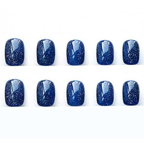 Sparkling Blue Acrylic Nail Design Set for Stunning Manicure Looks, 24 Pieces - Image 2