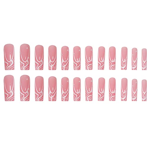 Square Acrylic Nail Designs for Stylish Nail Art, 24 Pieces - Image 3