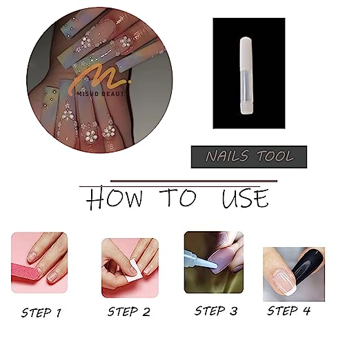 Square Tapered Stick-On Nails for Easy Application and Stylish Nail Art Design - Pack of 24 - Image 5