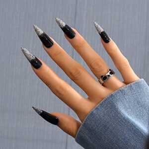 Stiletto Black Acrylic Nails
