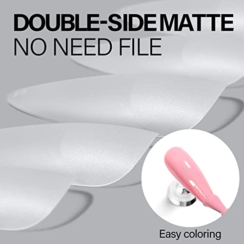24 Count Long Stiletto Matte Acrylic Nails - Easy Application - Image 2