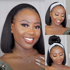 22 Inch Straight Human Hair Bone Wig Natural Look Soft Smooth Texture