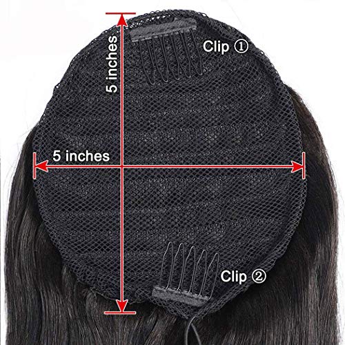 18 Inch Natural Black Straight Human Hair Drawstring Ponytail for Effortless Styles - Image 5