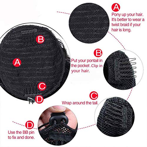 18 Inch Natural Black Straight Human Hair Drawstring Ponytail for Effortless Styles - Image 3