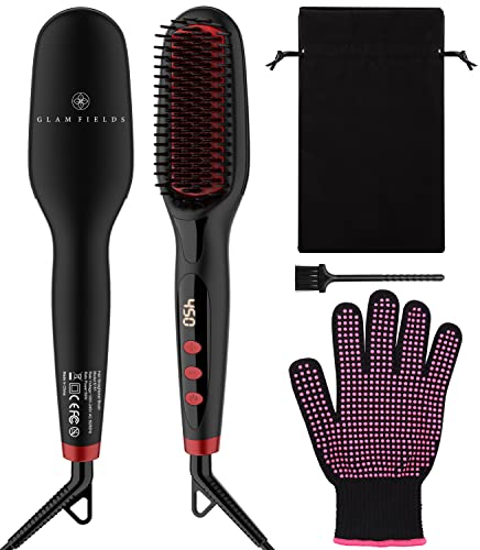 Straightening brush with built-in blow dryer.