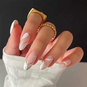 Chic, Simple Acrylic Nail Designs for Daily Wear - 24 Count Set