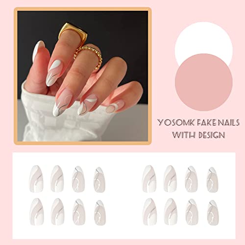Chic, Simple Acrylic Nail Designs for Daily Wear - 24 Count Set - Image 3