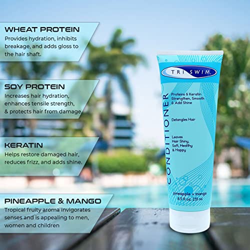 Swim Hair Conditioner Chlorine Protection 8 oz Moisturizing Formula for Swimmers - Image 2