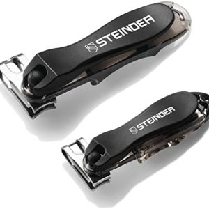 Swiss Clip 360 Rotating Nail Clippers Ergonomic Design Easy Grip Silver
