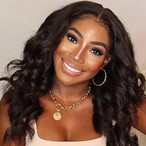 Synthetic and Human Hair Blend Wig Medium Natural Look Comfortable Fit