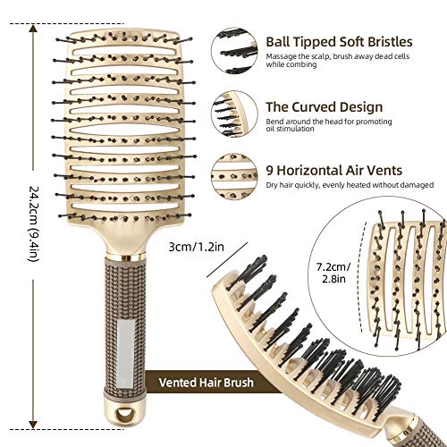 T3 Professional 3-Piece Hair Brush Set for All Hair Types, Ergonomic Comfort Grip - Image 4