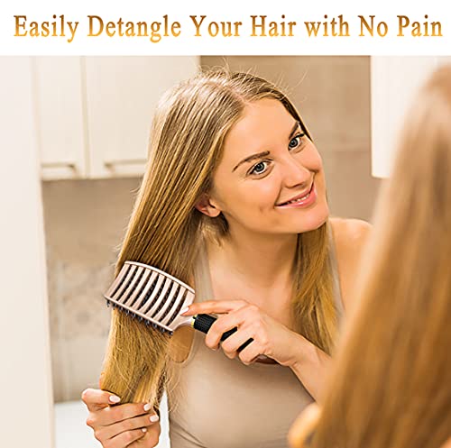 Soft Bristle Detangling Hair Brush with Comfortable Grip for Effortless Styling - Image 4