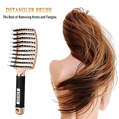 Soft Bristle Detangling Hair Brush with Comfortable Grip for Effortless Styling - Image 3