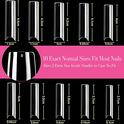 Tapered Square Acrylic Nails with French Tips - Image 7