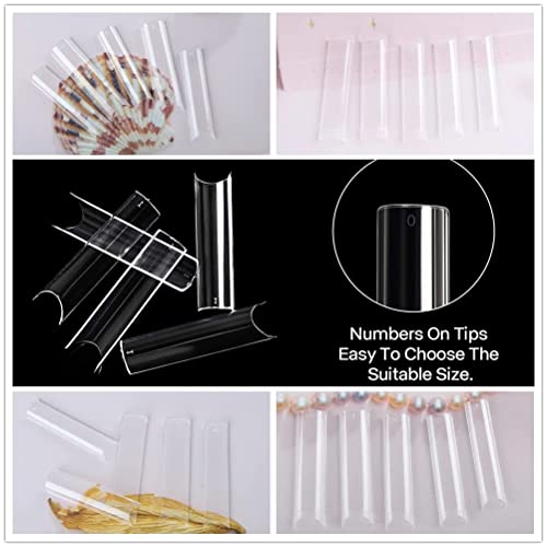 Tapered Square Acrylic Nails with French Tips - Image 6
