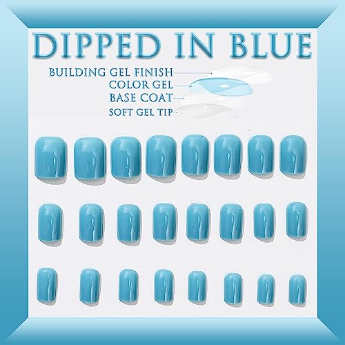 Short Teal Acrylic Nails with Chic Everyday Designs - Image 3