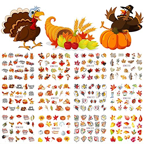 Festive Thanksgiving Gel Nail Polish Set with Creative Holiday Designs - Image 7