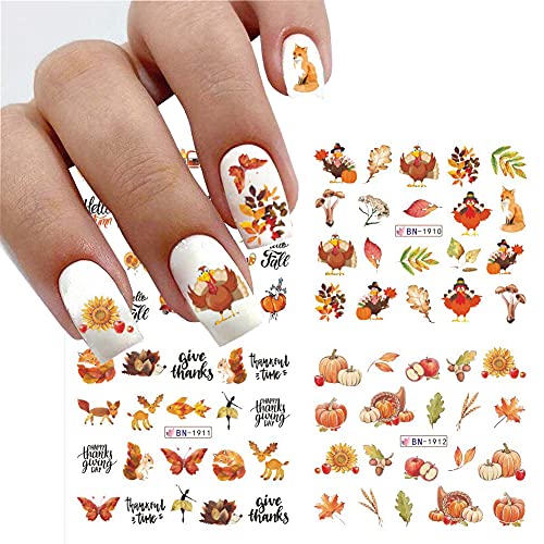 Festive Thanksgiving Gel Nail Polish Set with Creative Holiday Designs - Image 5