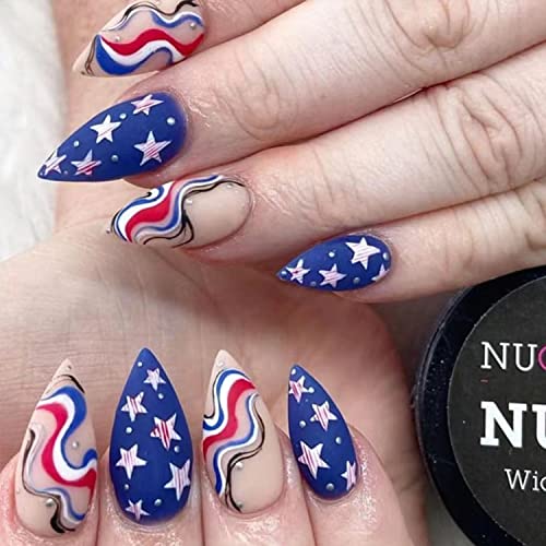 Stylish 24 Piece Trendy American Acrylic Nails Set for Manicures