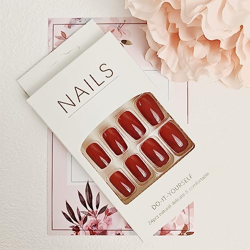 Trendy Solid Color Acrylic Nails Set for a Stylish At-Home Manicure - Medium Length - Image 2