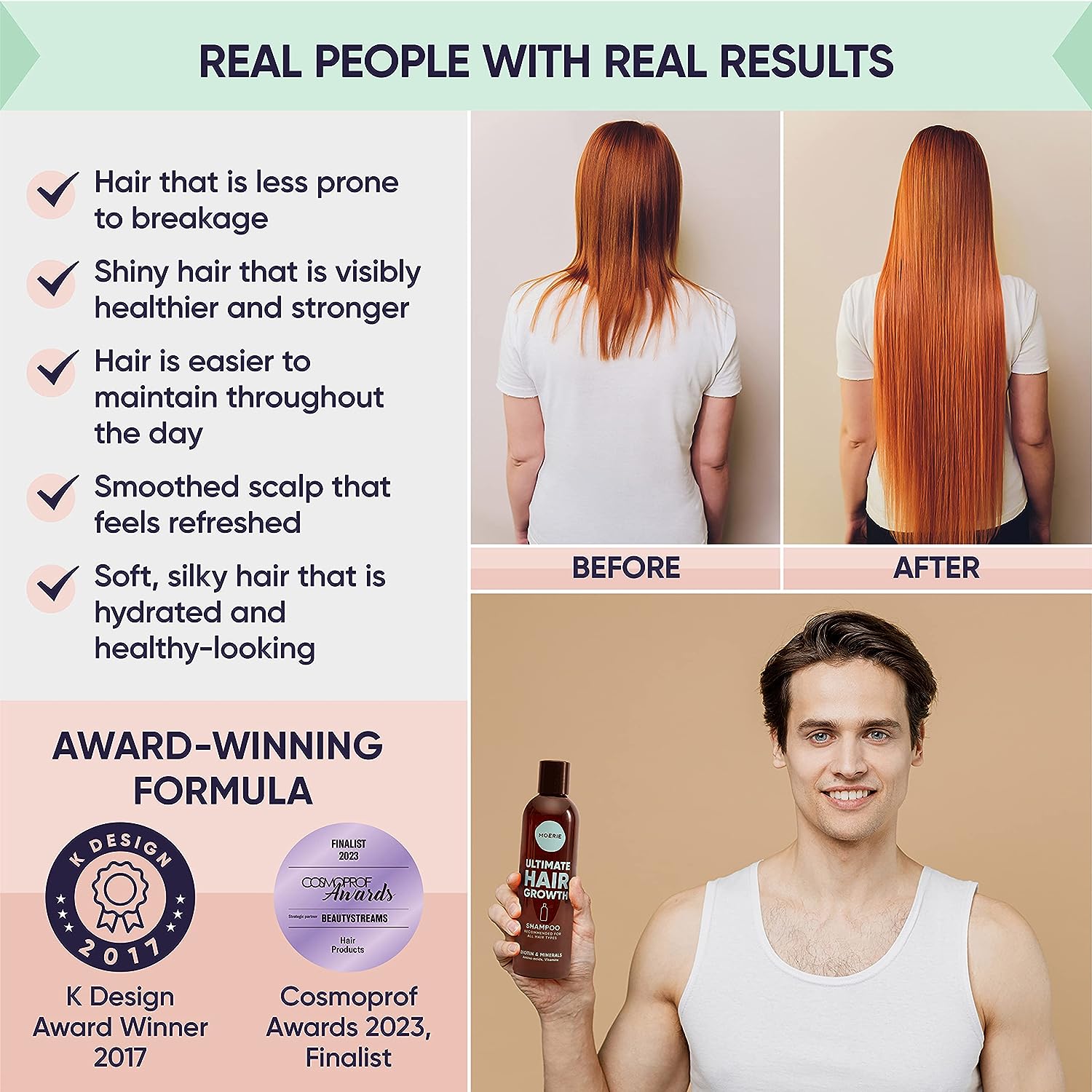 UK Anti-Frizz Shampoo and Conditioner Set for Smooth, Manageable Hair - 300ml Bottles - Image 4