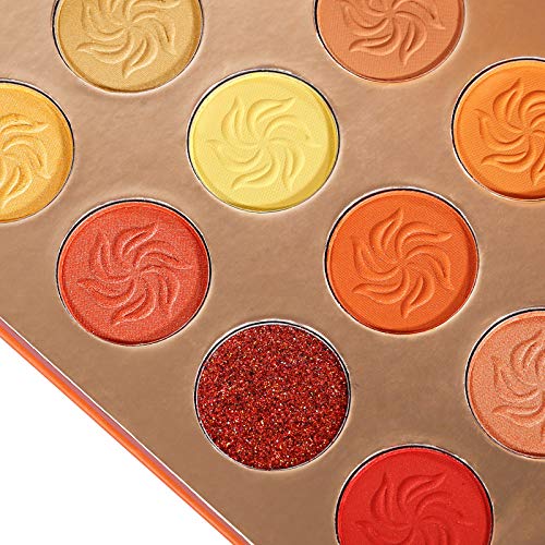 Vibrant Orange Eyeshadow Palette for Bold Makeup Looks - 12 Shades Included - Image 5