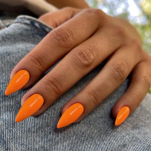 24 Piece Vibrant Orange Summer Acrylic Nails Set for a Stylish Seasonal Manicure - Image 2