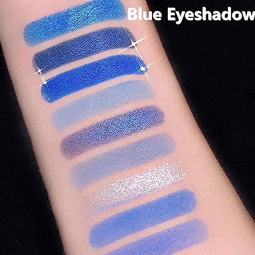 Vintage Blue Eyeshadow and Red Lips Makeup Set for Classic Glamour - Image 2