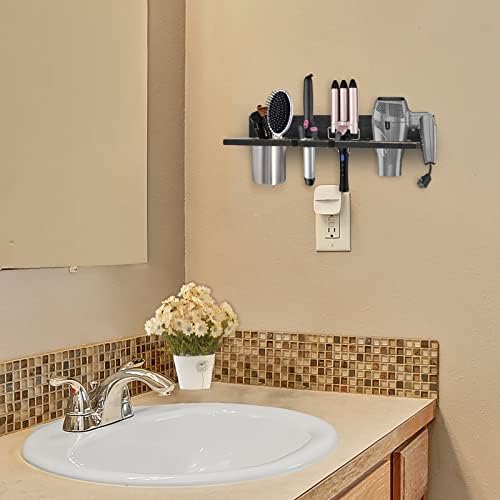 Wall-Mounted Hair Styling Tools Holder with Multiple Slots for Easy Organization - Image 4