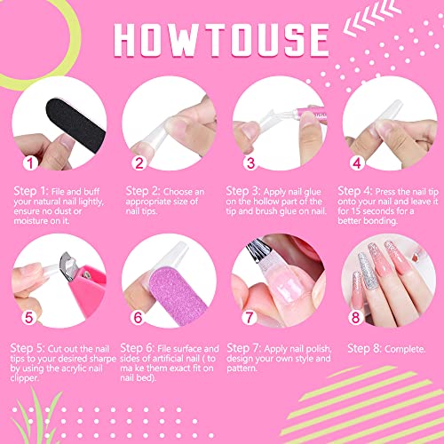 24-Piece White Coffin Acrylic Nail Set for Stylish Nail Art Applications - Image 7